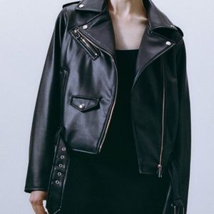 ZARA Faux leather biker jacket